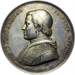 Medaglie Papali.    Pio IX  (1846-1878), Giovanni Mastai Ferretti. Medaglia A. I per l'erezione dell