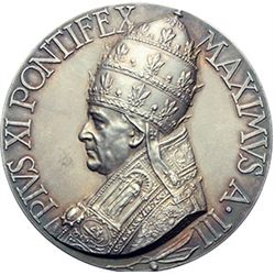 Medaglie Papali.    Pio XI (1922-1939), Achille Ratti. Medaglia A. III, per l'Oratorio di San Pietro