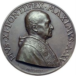 Medaglie Papali.    Pio XI (1922-1939), Achille Ratti. Medaglia A. XV, per l'esposizione della stamp