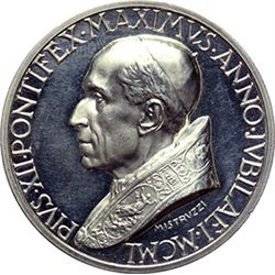 Medaglie Papali.    Pio XII (1939-1958), Eugenio Pacelli. Medaglia straordinaria 1950, proclamazione