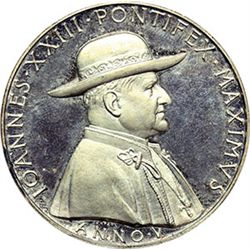 Medaglie Papali.    Giovanni XXIII (1958-1963), Angelo Roncalli. Medaglia anno V.  D/ Busto a destra