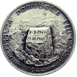 Medaglie e Placchette.   Domodossola.  Medaglia emessa a ricordo dell'Autogoverno in Val d'Ossola da