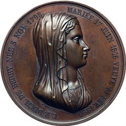 Medaglie e Placchette.   Napoli. Maria Carolina Ferdinanda di Borbone (1798-1870) Duchessa di Berry.