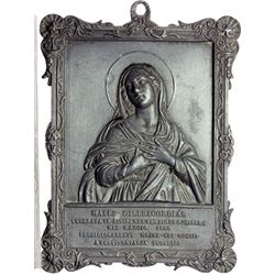 Medaglie e Placchette.   Rimini.  Placca 140x110 mm per il miracolo della Vergne che mosse gli occhi