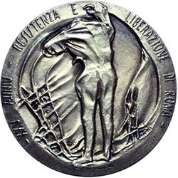 Medaglie e Placchette.   Roma.  Medaglia per il XXV (1969) della resistenza e liberazione di Roma.  
