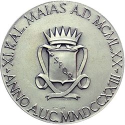 Medaglie e Placchette.   Roma.  Medaglia 1970 per il decentramento amministrativo.     AG.   mm. 50.