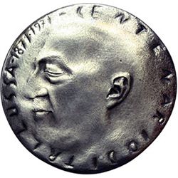 Medaglie e Placchette.   Roma.  Medaglia 1971 per il centenario della nascita di Carlo Alberto Salus