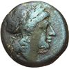 Image 1 : Roman Republican.     AE, ca 234-231. Obv.: Head laureate of Apollo right. Rev.: Horse prancing left