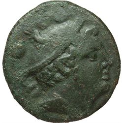 Roman Republican.     Sextans, Sicily ca 214-212. Obv.: Head of Mercury right, above two pellets. Re