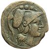 Image 1 : Roman Republican.     Triens, Sardinia ca after 211 B.C. Obv.: Helmeted head of Minerva right, behin