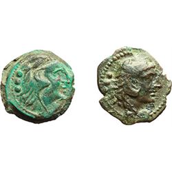 Roman Republican.     Quadrans, Sardinia after 211 B.C. Obv.: Head of Hercules right, wearing lion s