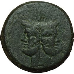 Roman Republican.    'Victory'  series. As, Central Italy circa 211-208,. Obv.: Laureate head of Jan