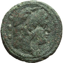 Roman Republican.    'Victory'  series. Quadrans, Central Italy  ca 211-208. Obv.: Head of Hercules 