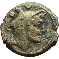 Roman Republican.    'Victory'  series. Sextans 'light series', Central Italy ca 211-208. Obv.: Head