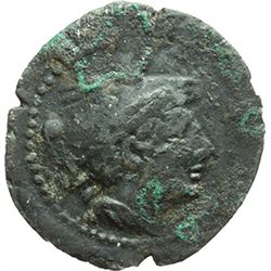 Roman Republican.    P. Manlius Vulso. Sextans, Sardinia ca 210. Obv.: Head of Mercury right; above 