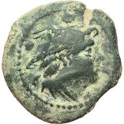 Roman Republican.    P. Manlius Vulso. Sextans, Sardinia ca 210. Obv.: Head of Mercury right; above 