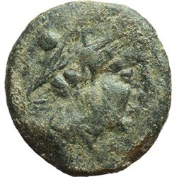 Roman Republican.    'Corn-ear and KA' series. Sextans, Sicily ca 207-206. Obv.: Head of Mercury rig