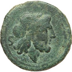 Roman Republican.    'H' series. Semis, South East Italy ca 211-210. Obv.: Laureate head of Saturn r