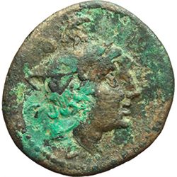 Roman Republican.     Sextans, Luceria ca 296-195. Obv.: Head of Mercury right, above two pellets, b