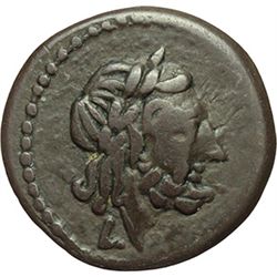 Roman Republican.    'L-T' series. Victoriatus, Luceria ca 214-212. Obv.: Laureate head of Jupiter r
