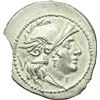 Image 1 : Roman Republican.    'MT' series. Quinarius, Apulia (?) ca 211-210. Obv.: Helmeted head of Roma righ