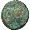 Image 1 : Roman Republican.    'Helmet' series. As, ca 206-195. Obv.: Laureate head of Janus, above mark of va