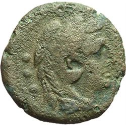 Roman Republican.    'Sow' series. Quadrans, ca 206-195. Obv.: Head of Hercules right; behind three 