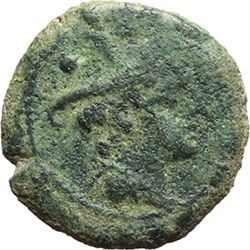 Roman Republican.    'Meta' series. Sextans, ca 206-195. Obv.: Head of Mercury right; above two pell