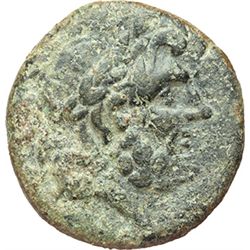 Roman Republican.    M. Atilius Saranus. Semis, ca 194-190. Obv.: Laureate head of Saturn right, beh