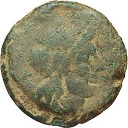 Roman Republican.    'LPLH' series. Semis, ca 194-190. Obv.: Laureate head of Saturn right, behind S