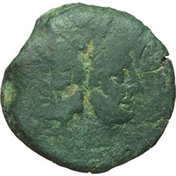 Roman Republican.    'Victory and spearhead' series. As, ca 189-180. Obv.: Laureate head of Janus, a