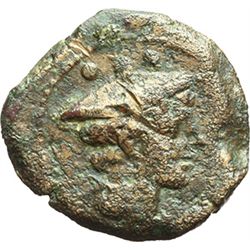 Roman Republican.    Matienus. Sextans, ca 179-170. Obv.: Head of Mercury right, above two pellets. 