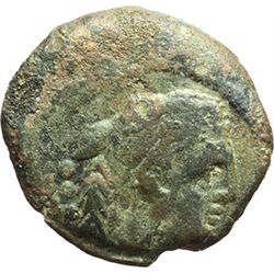 Roman Republican.    C. Cluvius Saxula. Quadrans, ca 169-158. Obv.: Head of Hercules right, wearing 