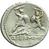 Image 2 : Roman Republican.    Q. Thermus M.f. Denarius, ca 103. Obv.: Helmeted head of Mars left. Rev.: Two w