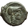 Image 1 : Roman Republican.    'LPDAP' series. Triens, ca 91. Obv.: Helmeted head of Minerva right. Rev.: Prow