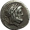 Roman Republican.    L. Procilius. Denarius, ca 80. Obv.: Laureate head of Jupiter right; behind, S·
