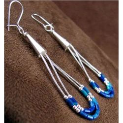 Liquid Sterling Silver Azurite  Earrings