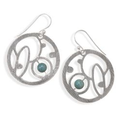 Textured Sterling Silver cut out & Turquoise Earrings