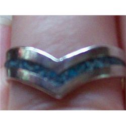 Vintage Sterling Silver & Turquoise Inlay Ring