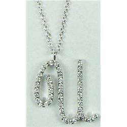 Sterling Silver and Cubic Zirconia “U” Necklace