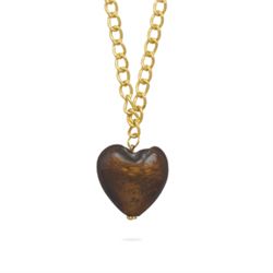 Gold and Glass Heart Necklace