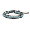 Image 1 : Leather and Magnesite wrap Bracelet