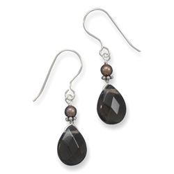 Brown Pearl & Smoky Quartz Earring