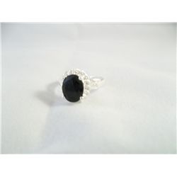 Sterling silver and black onyx ring