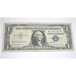 1957 B SERIES $1 SILVER CERTIFICATE BILL SERIAL # W63491267A *PLEASE LOOK AT PIC TO DETERMINE GRADE*