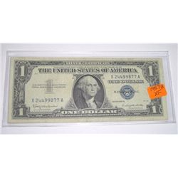 1957 B SERIES $1 SILVER CERTIFICATE BILL SERIAL # WX24499877A *RARE EXTRA FINE HIGH GRADE*!!