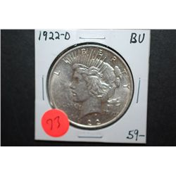 1922-D US Peace $1; BU; EST. $40-60