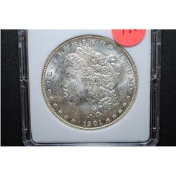 1901-O US Silver Morgan $1; MCPCG Graded MS61; EST. $50-70