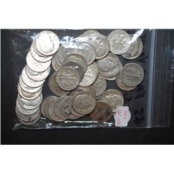 Roosevelt & Mercury Silver Dimes $5 Face Value; Various Dates, Conditions & Mint Marks; Lot of 50; E