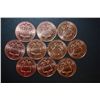 Image 2 : 2011 Copper Rounds; Various Types; Lot of 10; .999 Fine Copper 1 Oz.; EST. $15-25